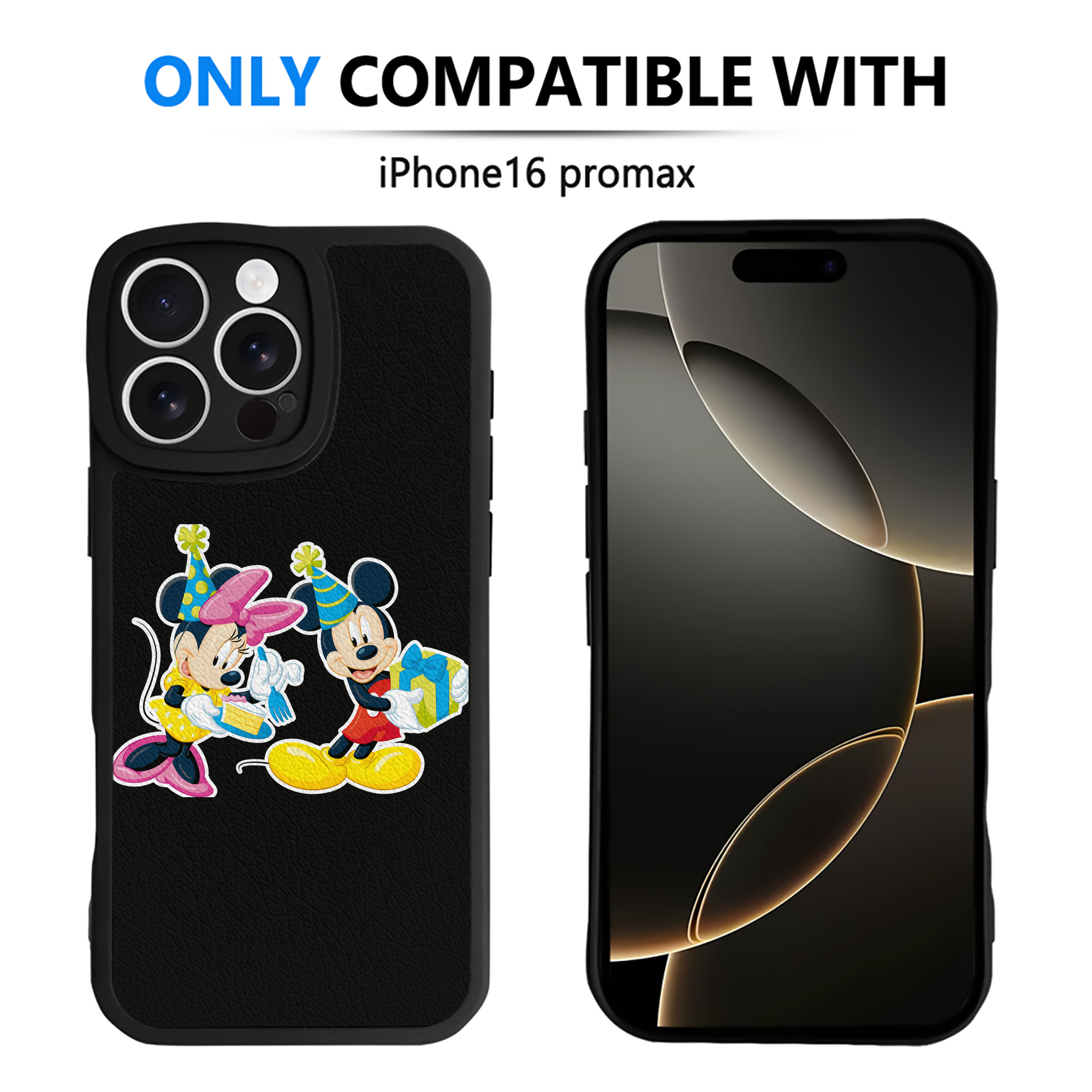 （画像用） ミッキーマウス Mickey Mouse 【iPhone 16シリーズ対応】シリコンスマホケース（レザー調） 材質：シリコン